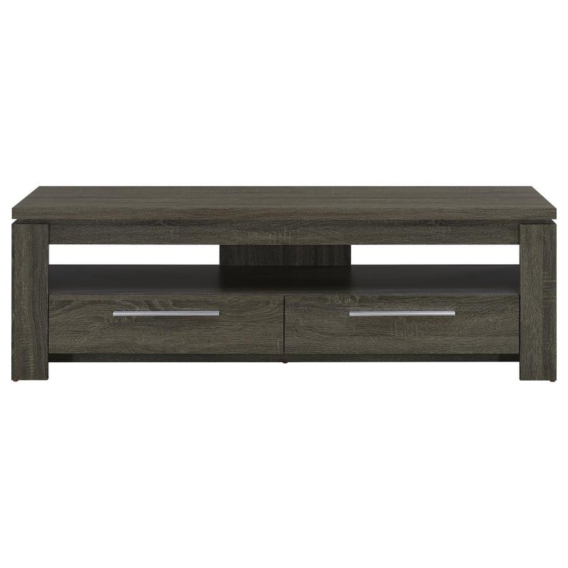 Elkton 2-drawer Engineered Wood 59-inch TV Stand Weathered Grey-zoom-