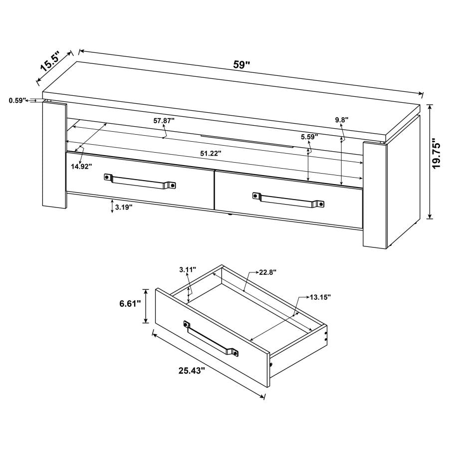 Elkton 2-drawer Engineered Wood 59-inch TV Stand Mango-12