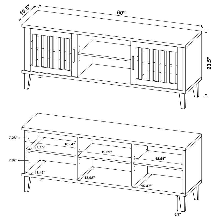 Sedona 2-door Engineered Wood 60-inch TV Stand Dark Pine-12