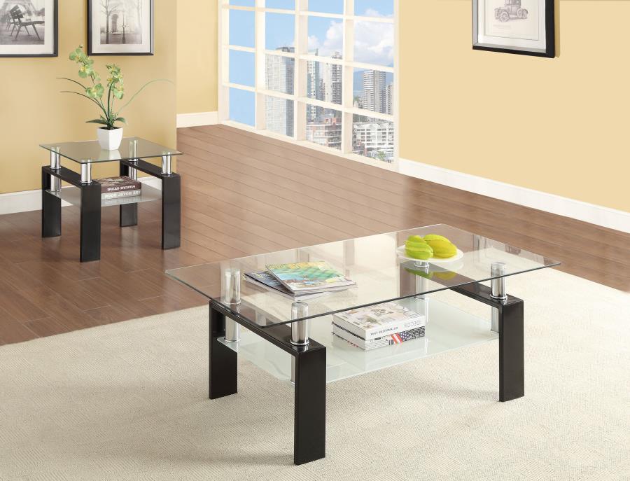 Dyer 2-piece Rectangular Coffee and End Table Set Black-zoom-1