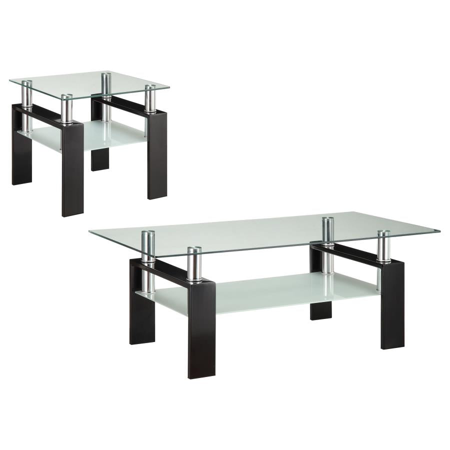 Dyer 2-piece Rectangular Coffee and End Table Set Black-zoom-2