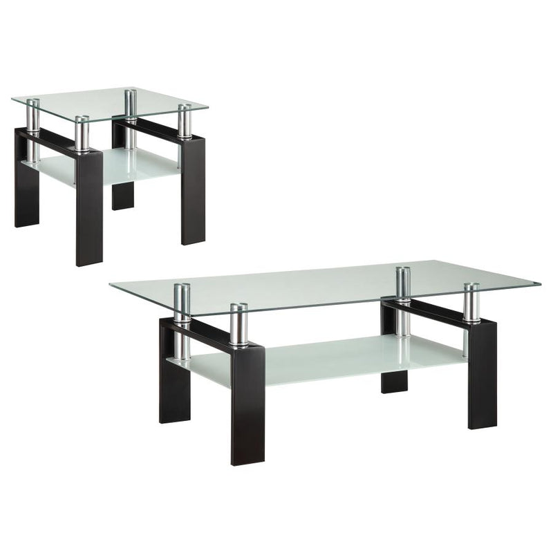 Dyer 2-piece Rectangular Coffee and End Table Set Black-zoom-