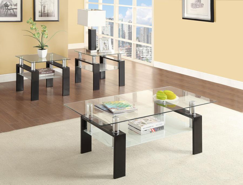 Dyer 3-piece Rectangular Coffee and End Table Set Black-zoom-