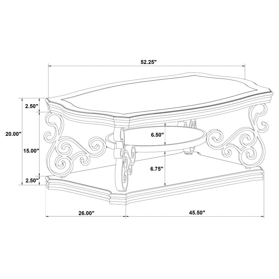Laney 1-shelf Glass Top Rectangular Coffee Table Deep Merlot-zoom-9