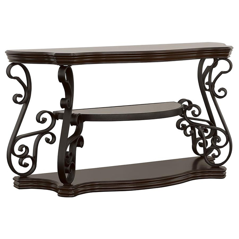 Laney Scrollwork Entryway Sofa Console Table Deep Merlot-zoom-