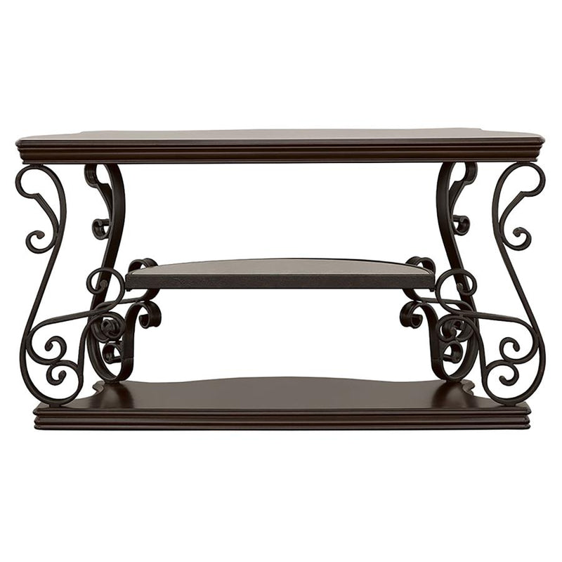 Laney Scrollwork Entryway Sofa Console Table Deep Merlot-zoom-