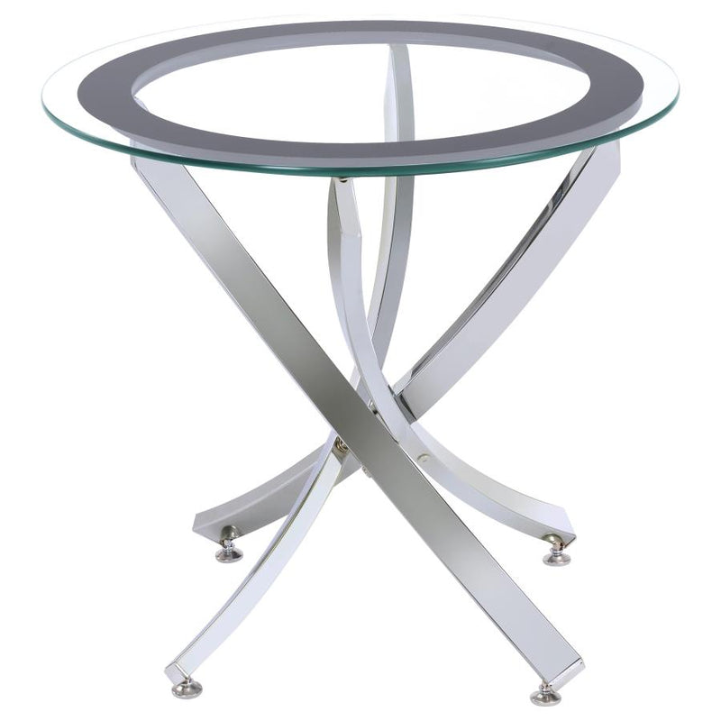 Brooke 3-piece Round Coffee and End Table Set Chrome-zoom-