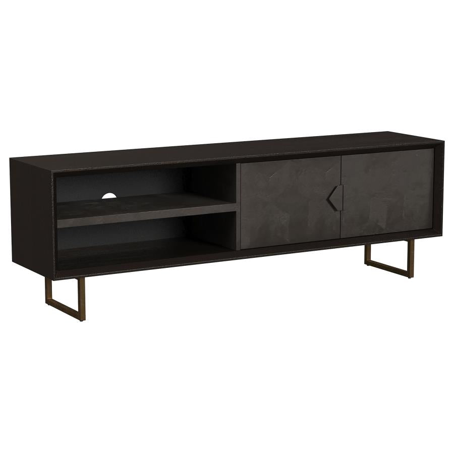 Marsden 2-door Mango Wood 70-inch TV Stand Charcoal Black-1