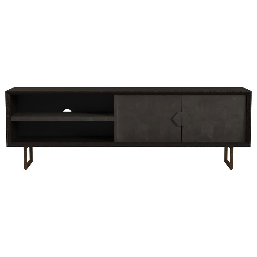 Marsden 2-door Mango Wood 70-inch TV Stand Charcoal Black-5