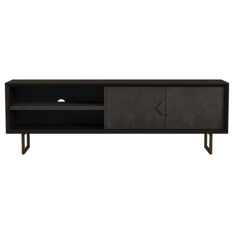 Marsden 2-door Mango Wood 70-inch TV Stand Charcoal Black-zoom-