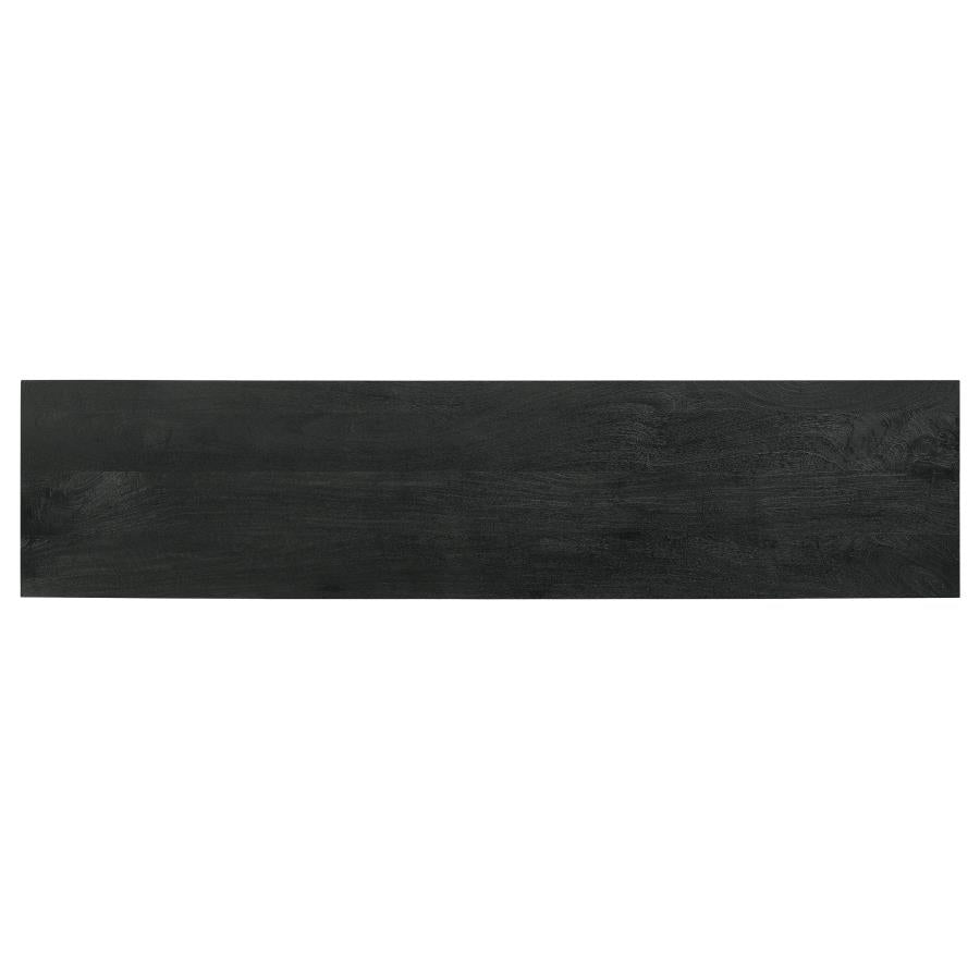 Marsden 2-door Mango Wood 70-inch TV Stand Charcoal Black-9