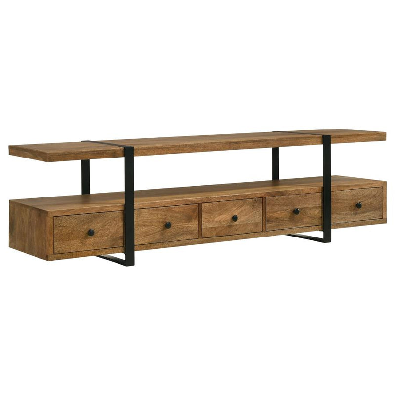 Otto 5-drawer Mango Wood 70-inch TV Stand Media Console Brown-zoom-