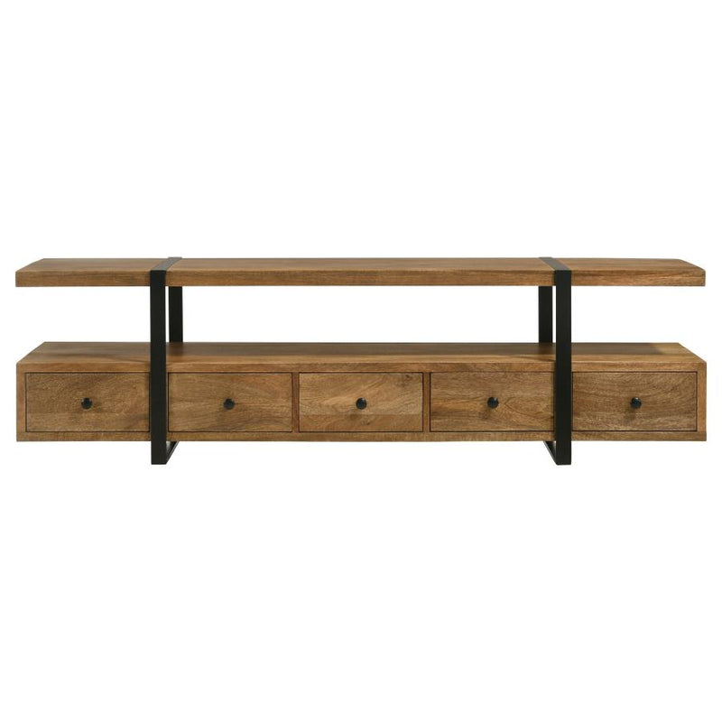 Otto 5-drawer Mango Wood 70-inch TV Stand Media Console Brown-zoom-