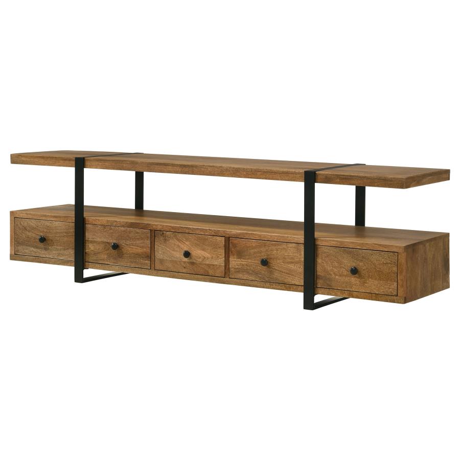 Otto 5-drawer Mango Wood 70-inch TV Stand Media Console Brown-zoom-6