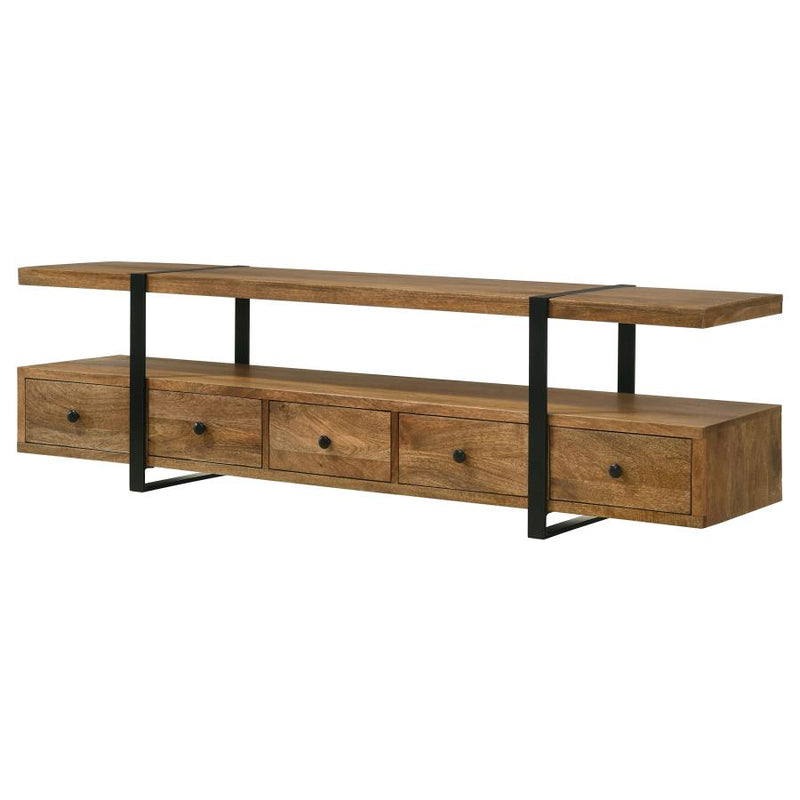 Otto 5-drawer Mango Wood 70-inch TV Stand Media Console Brown-zoom-