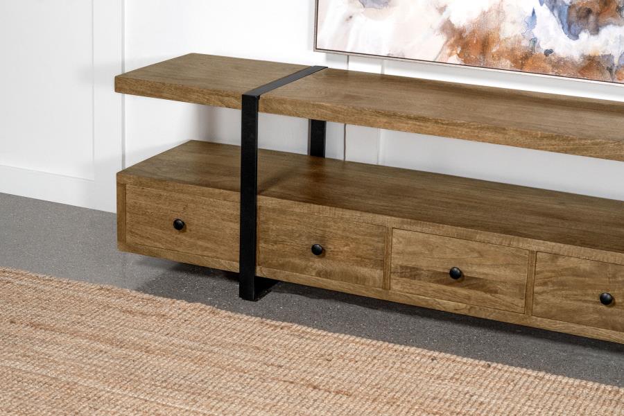Otto 5-drawer Mango Wood 70-inch TV Stand Media Console Brown-12