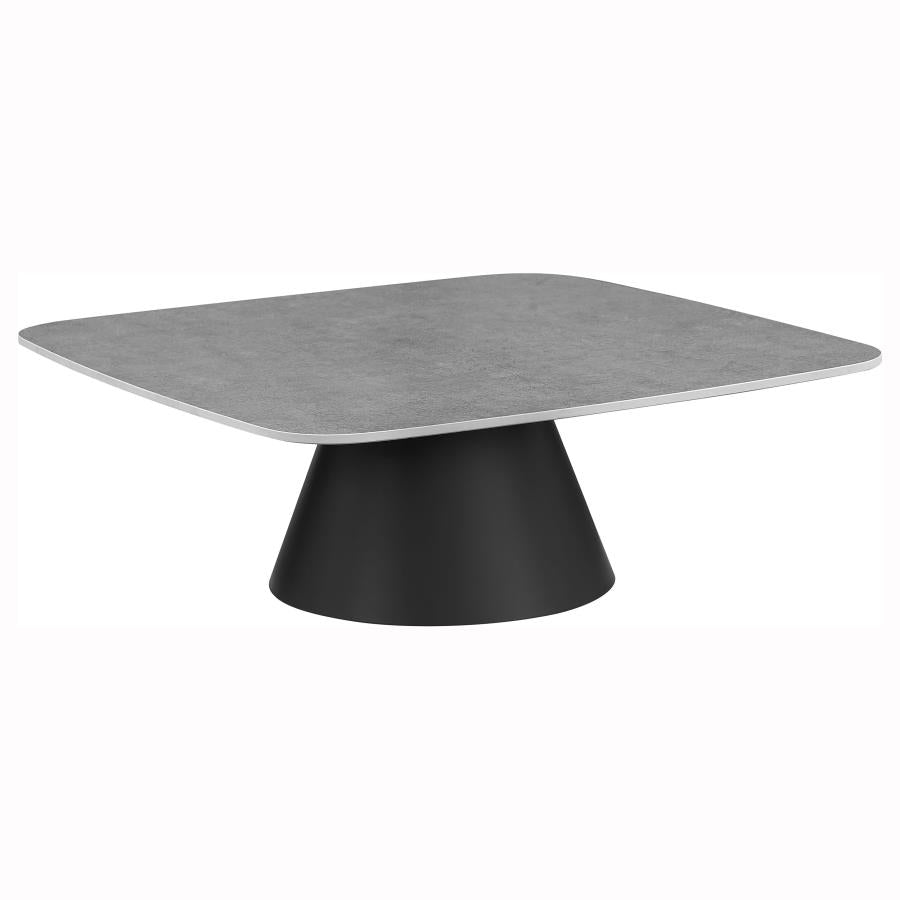 Eason 2-piece Cocktail Coffee Table Set Concrete and Black-3