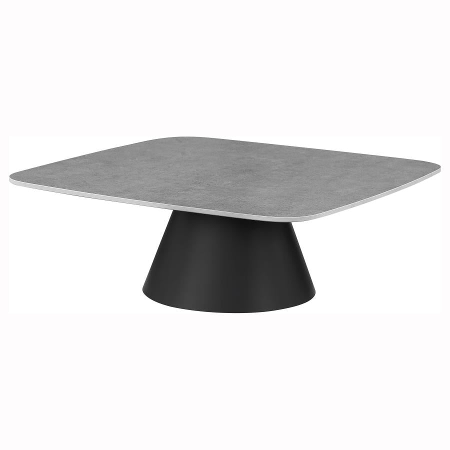 Eason 2-piece Cocktail Coffee Table Set Concrete and Black-zoom-5