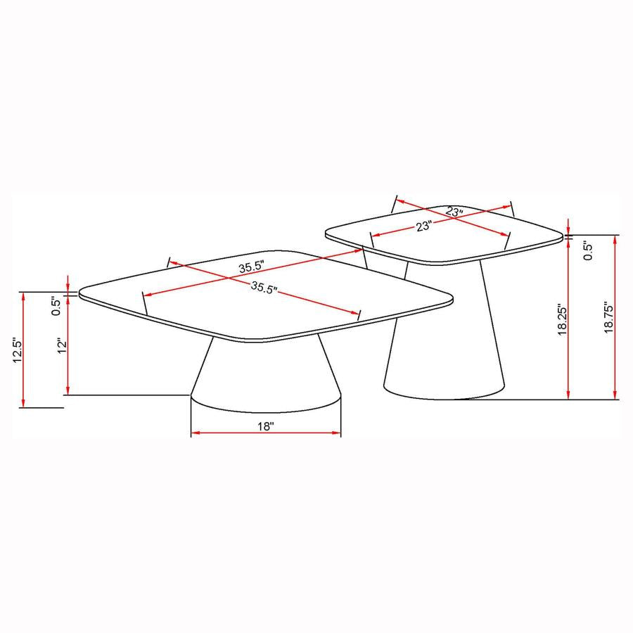 Eason 2-piece Cocktail Coffee Table Set Concrete and Black-10