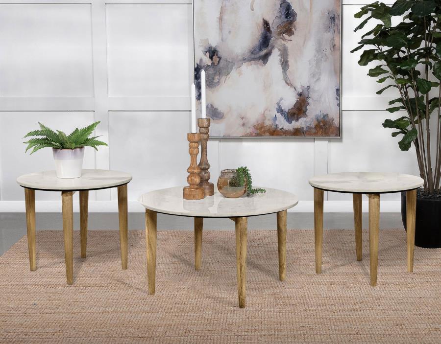 Aldis 3-piece Coffee and End Table Set White-zoom-1