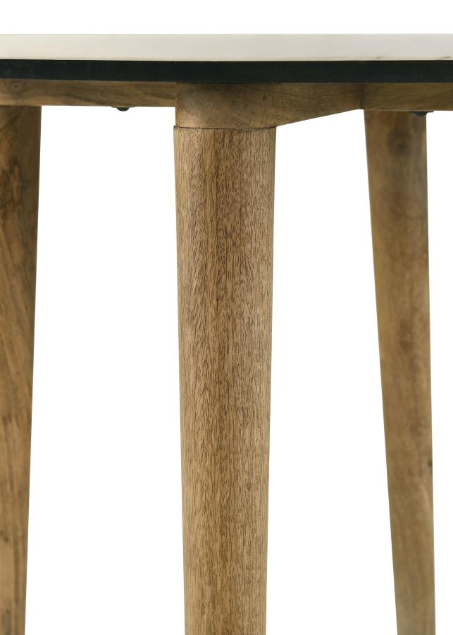Aldis Round Marble Top Coffee Table White and Natural-5