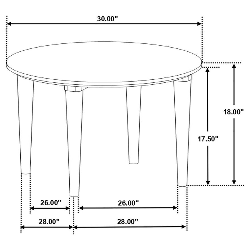 Aldis Round Marble Top Coffee Table White and Natural-zoom-