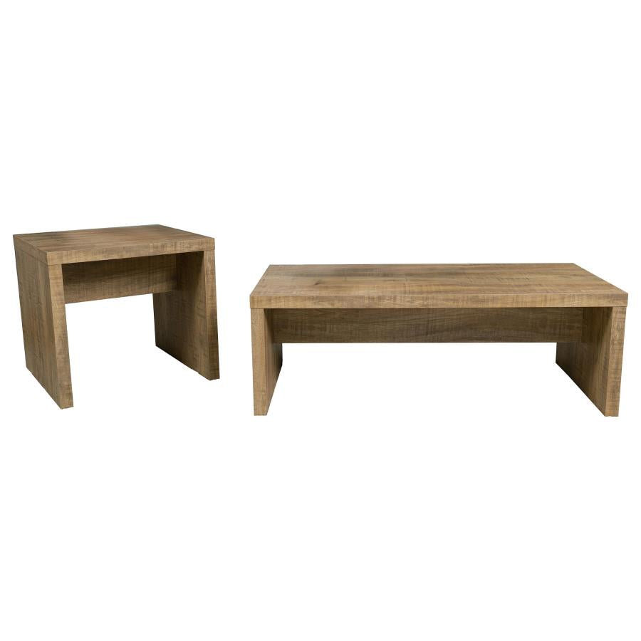 Lynette 2-piece Rectangular Coffee and End Table Set Mango-2