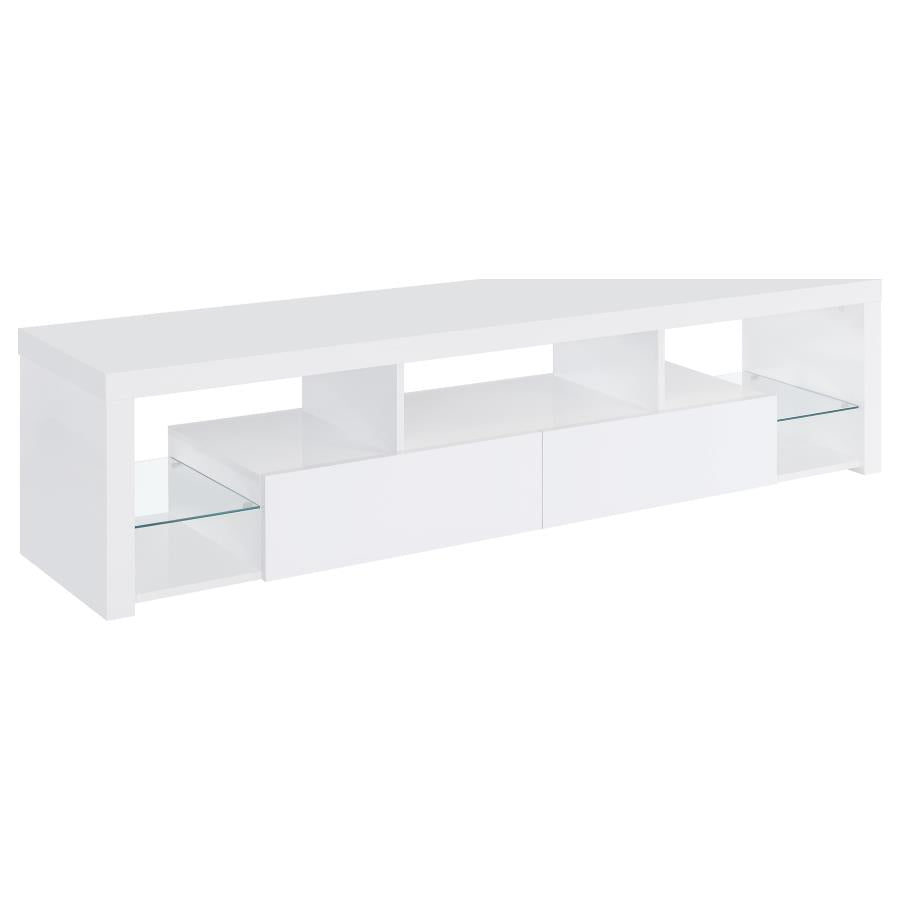 Jude 2-drawer Engineered Wood 71-inch TV Stand High Gloss White-1