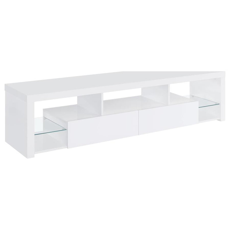 Jude 2-drawer Engineered Wood 71-inch TV Stand High Gloss White-zoom-