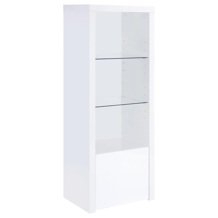 Jude 3-shelf Engineered Wood Media Tower High Gloss White-1
