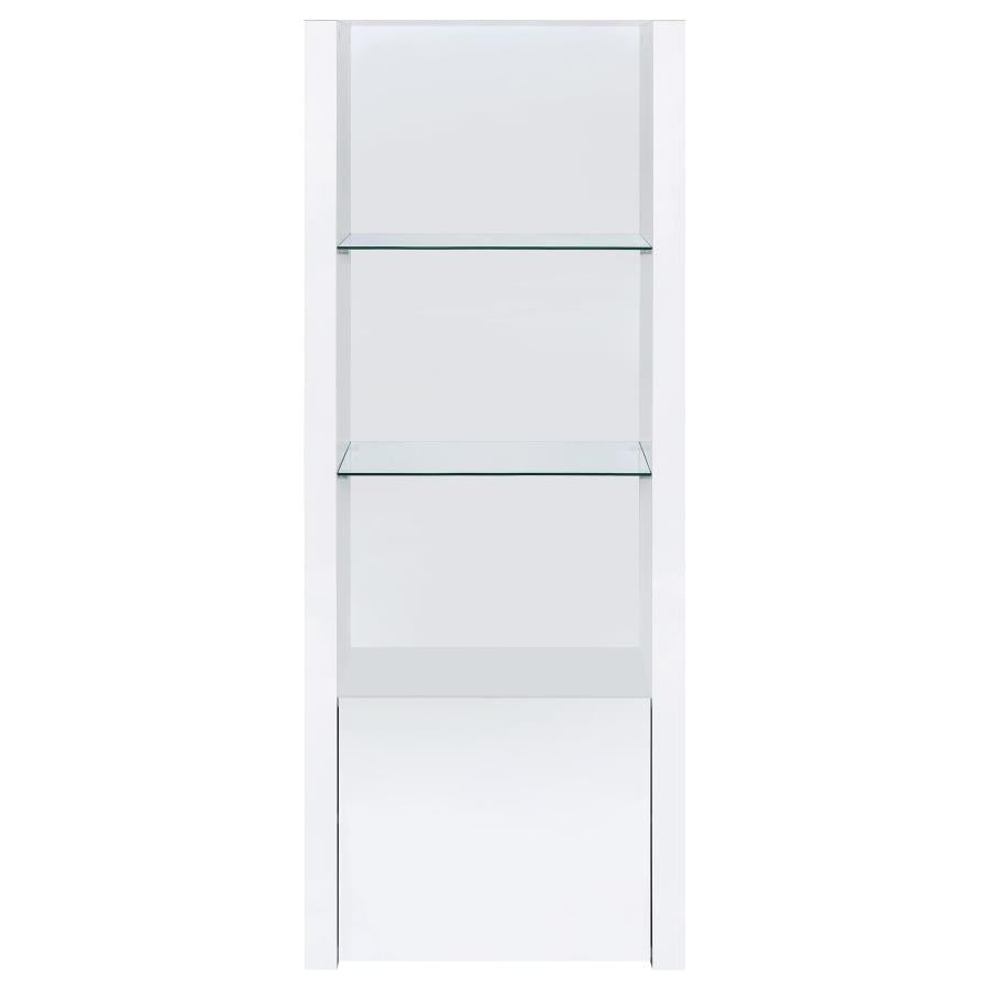 Jude 3-shelf Engineered Wood Media Tower High Gloss White-zoom-4