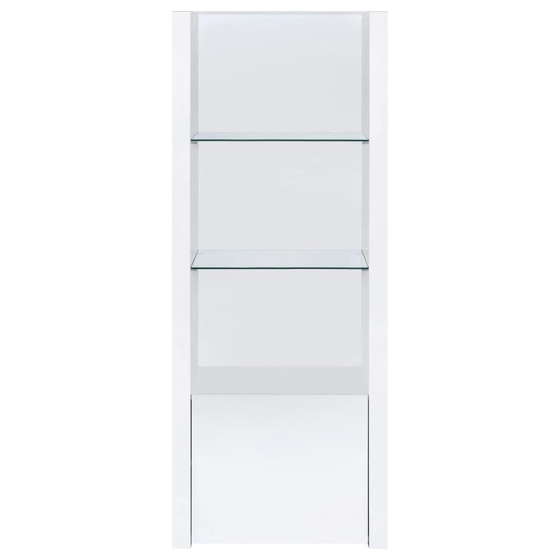 Jude 3-shelf Engineered Wood Media Tower High Gloss White-zoom-