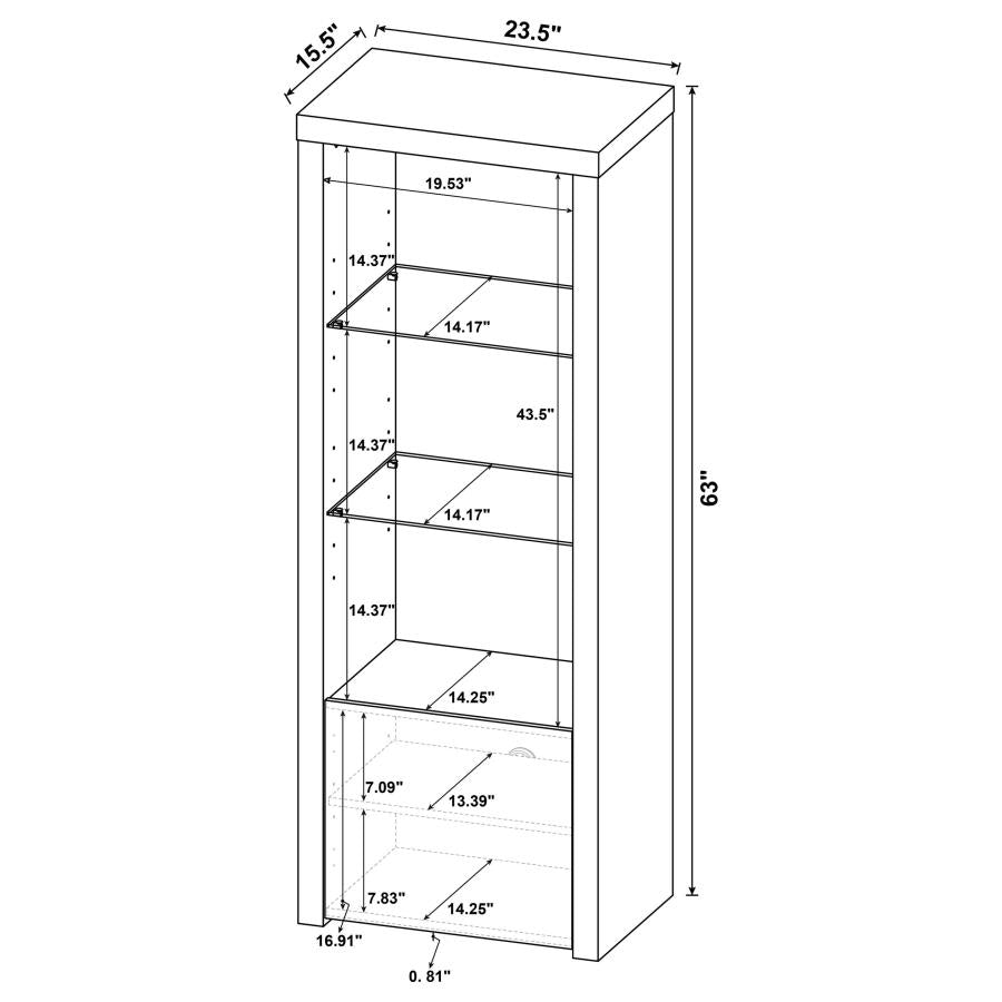 Jude 3-shelf Engineered Wood Media Tower High Gloss White-9