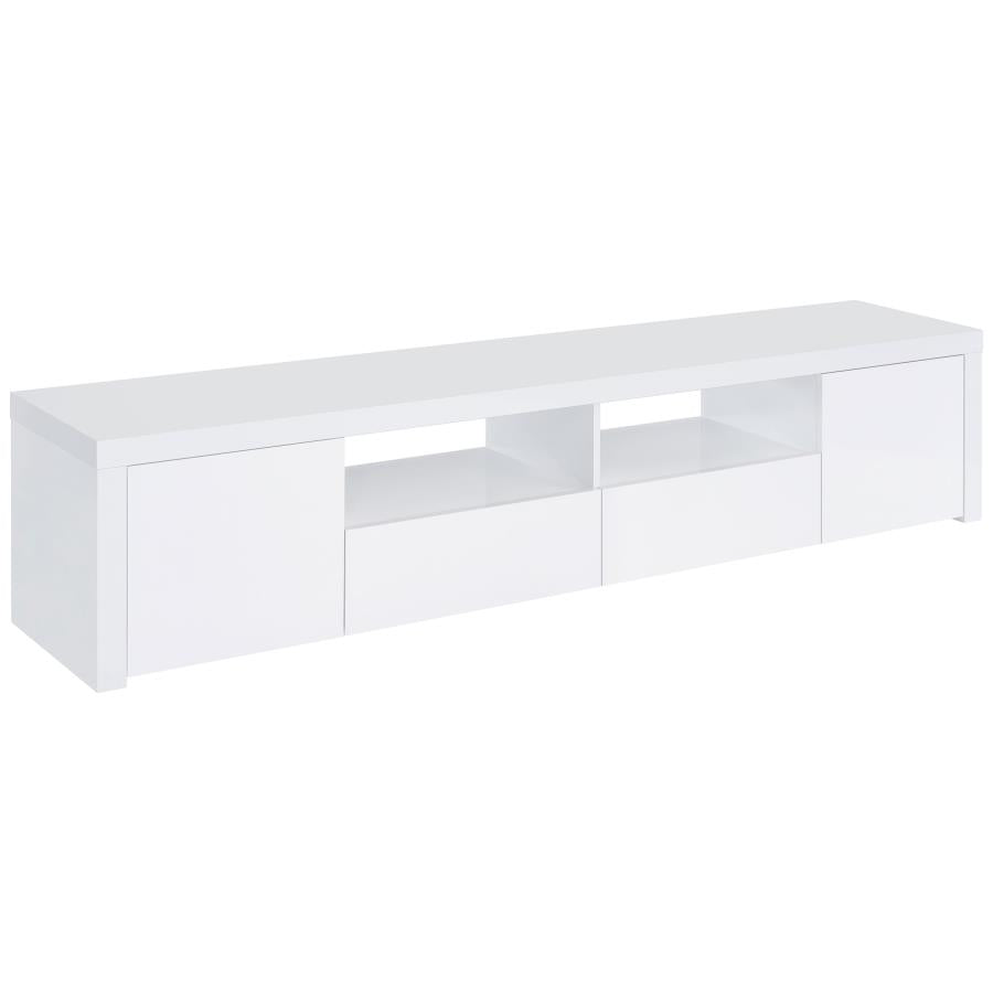 Jude 2-door Engineered Wood 79-inch TV Stand High Gloss White-1