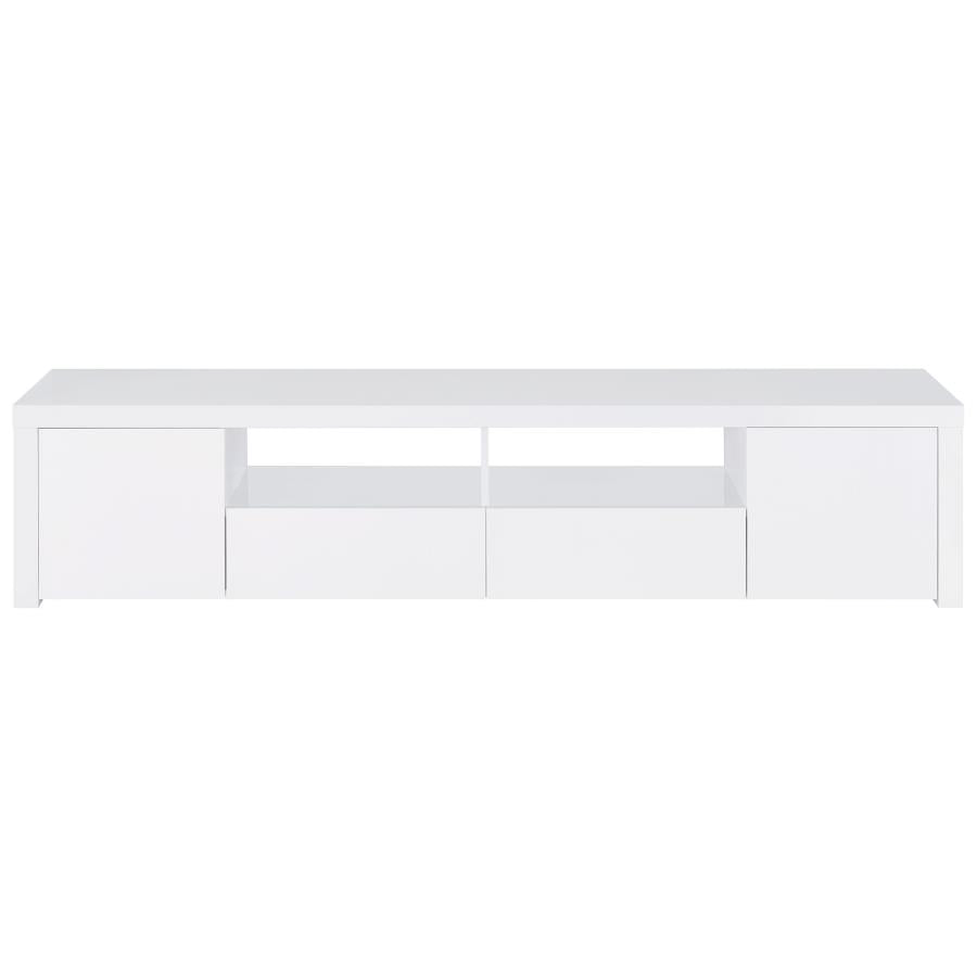 Jude 2-door Engineered Wood 79-inch TV Stand High Gloss White-4