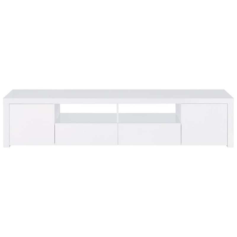 Jude 2-door Engineered Wood 79-inch TV Stand High Gloss White-zoom-