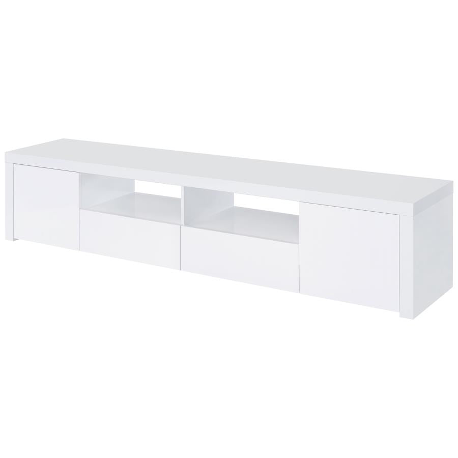 Jude 2-door Engineered Wood 79-inch TV Stand High Gloss White-zoom-5