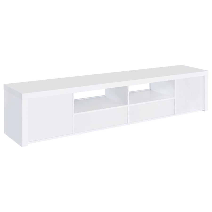 Jude 2-door Engineered Wood 79-inch TV Stand High Gloss White-zoom-7