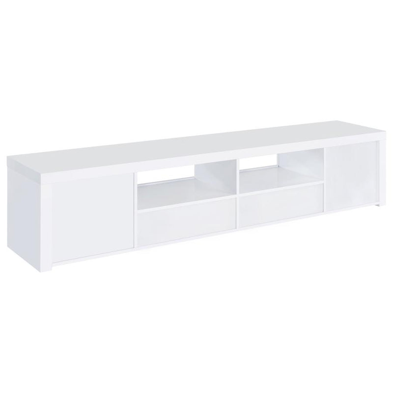 Jude 2-door Engineered Wood 79-inch TV Stand High Gloss White-zoom-