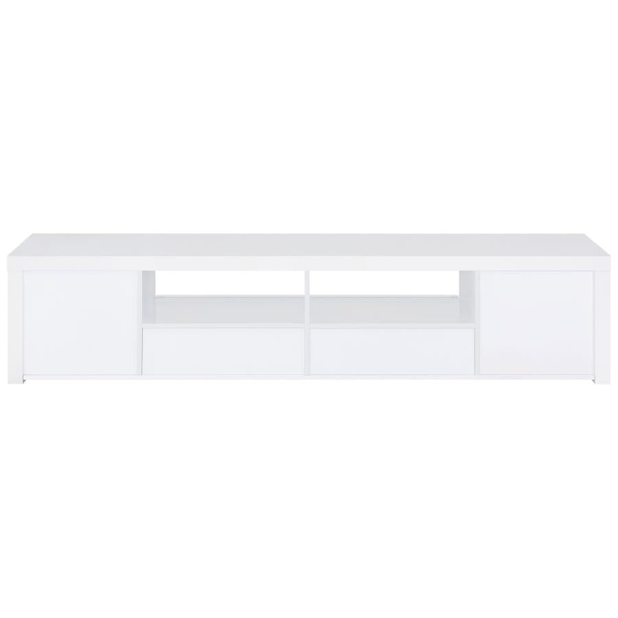 Jude 2-door Engineered Wood 79-inch TV Stand High Gloss White-zoom-8