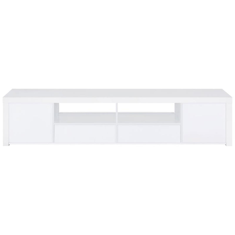 Jude 2-door Engineered Wood 79-inch TV Stand High Gloss White-zoom-