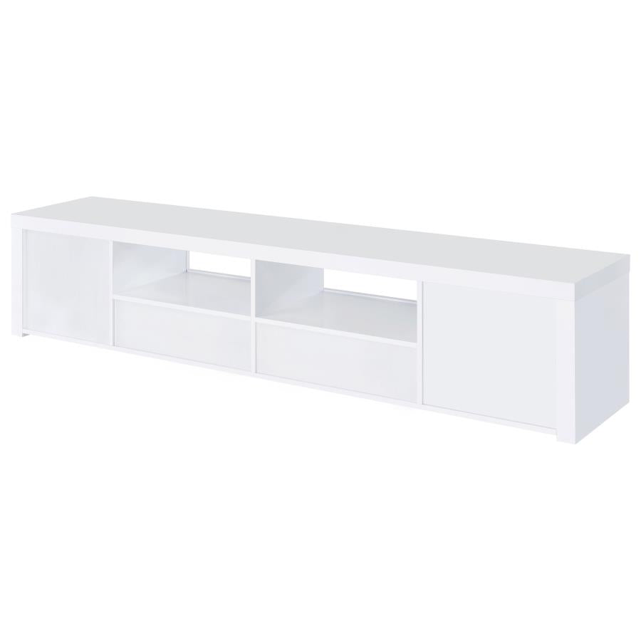 Jude 2-door Engineered Wood 79-inch TV Stand High Gloss White-9