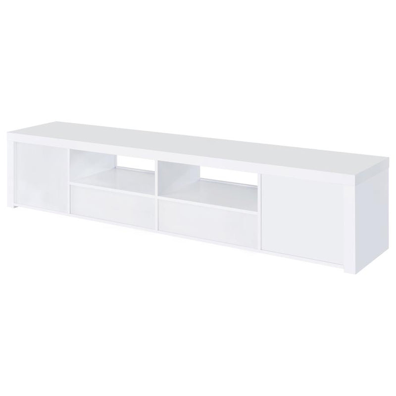 Jude 2-door Engineered Wood 79-inch TV Stand High Gloss White-zoom-