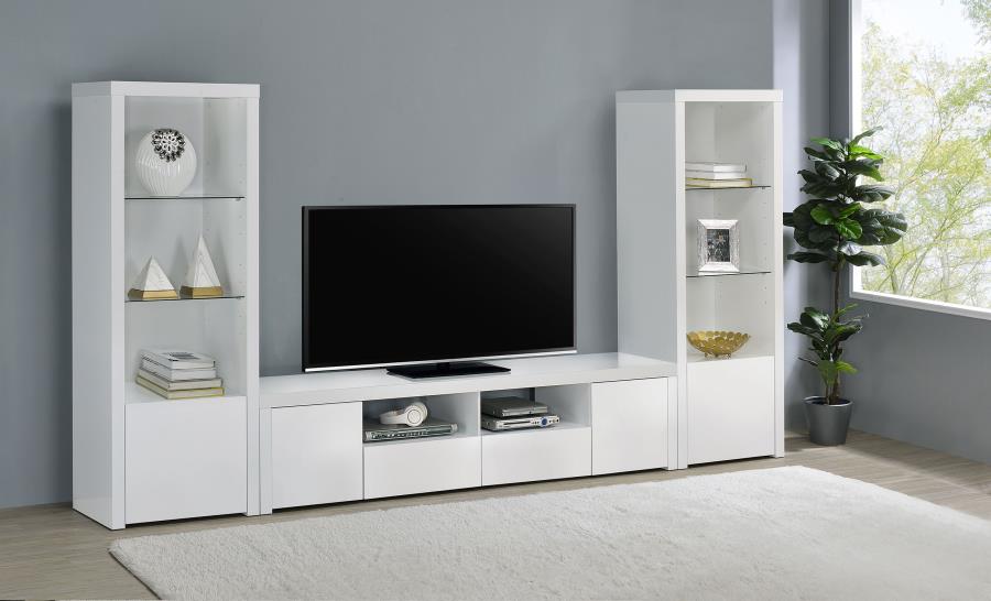 Jude 2-door Engineered Wood 79-inch TV Stand High Gloss White-zoom-13