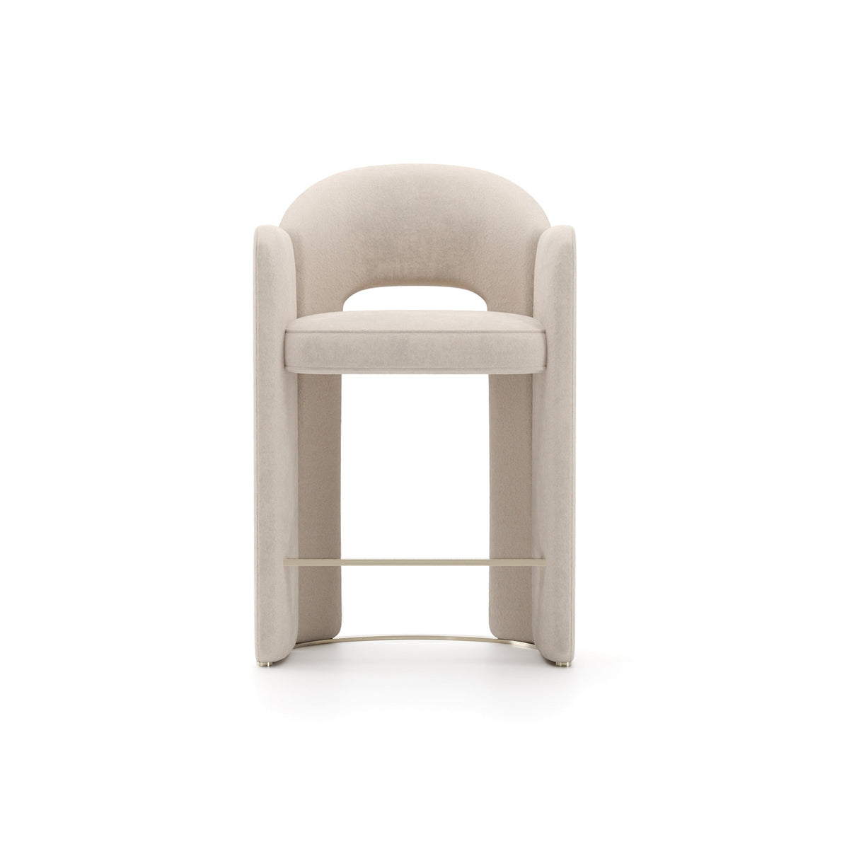 Caracole Overlap Counter Stool – front view – Lusso Furniture Miami
