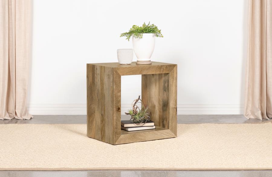 Benton Rectangular Solid Wood End Table Natural-2