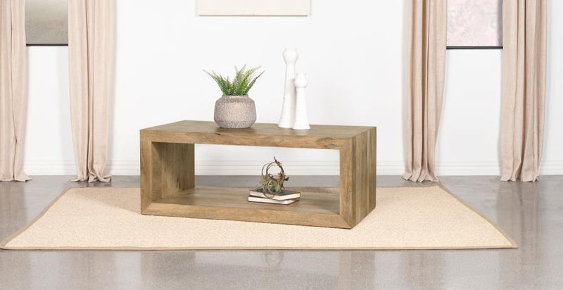 Benton Rectangular Solid Wood Coffee Table Natural-zoom-