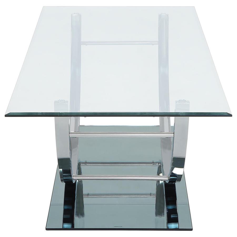Danville 2-piece Glass Top Coffee and End Table Set Chrome-8