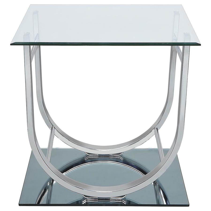 Danville 3-piece Glass Top Coffee and End Table Set Chrome-4