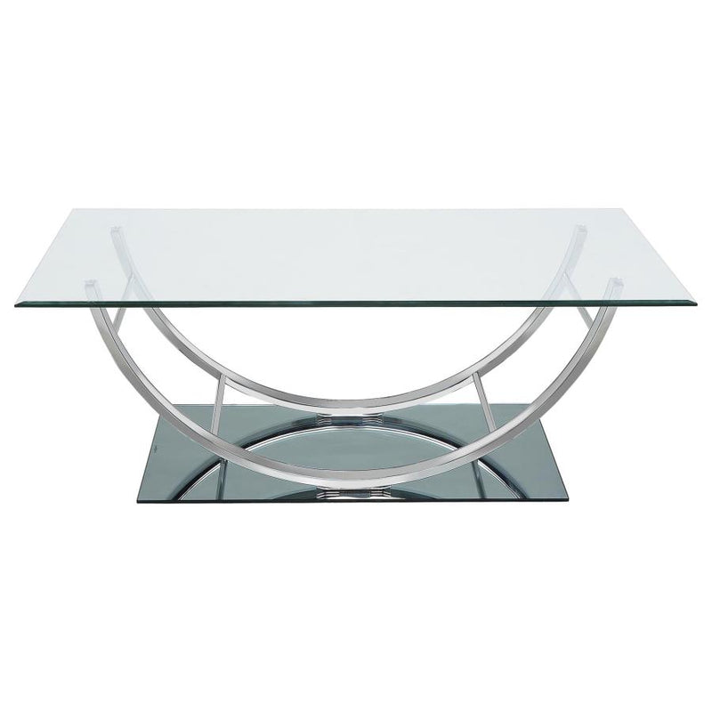 Danville 3-piece Glass Top Coffee and End Table Set Chrome-zoom-